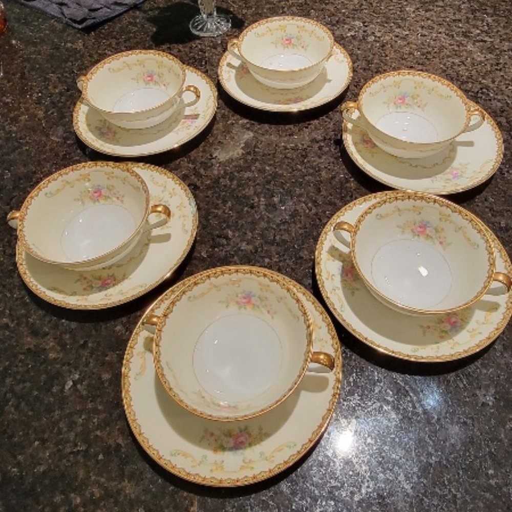 6 Pcs. Noritake Porcelain Teacup & Saucer